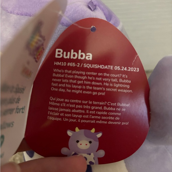 NWT 10” Bubba the purple cow Valentines Squishmallow Hugmee - Picture 2 of 6
